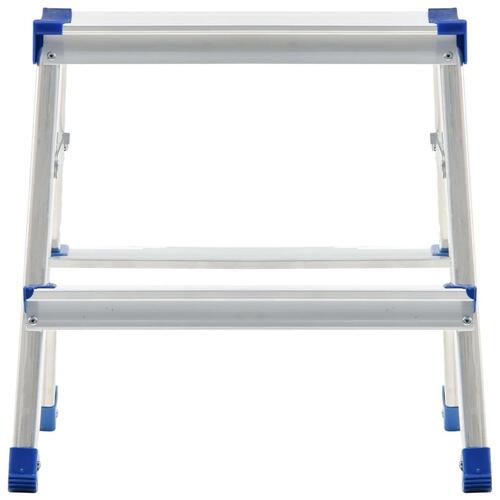 Dobbeltsidet trappestige 2 trin 44 cm aluminium