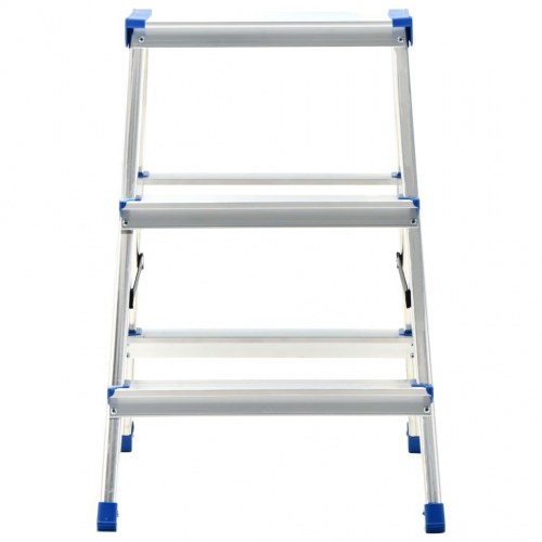 Dobbeltsidet trappestige 3 trin 67 cm aluminium