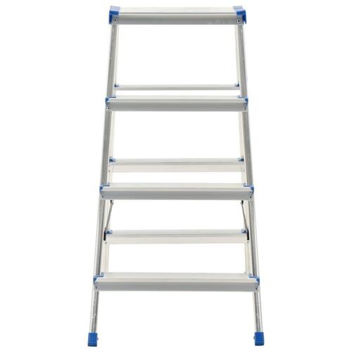 Dobbeltsidet trappestige 4 trin 90 cm aluminium