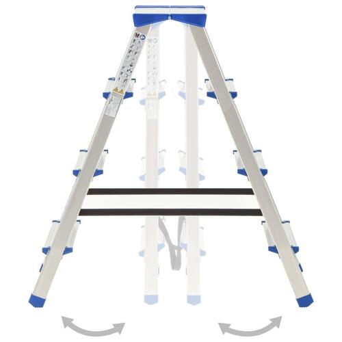 Dobbeltsidet trappestige 4 trin 90 cm aluminium