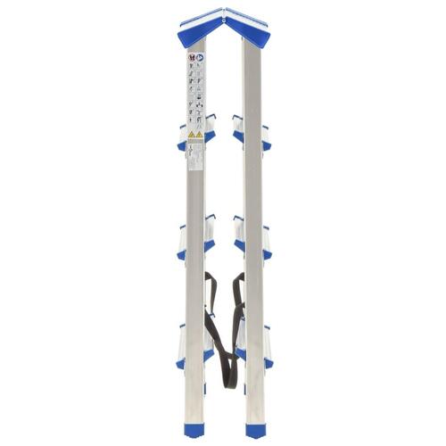 Dobbeltsidet trappestige 4 trin 90 cm aluminium
