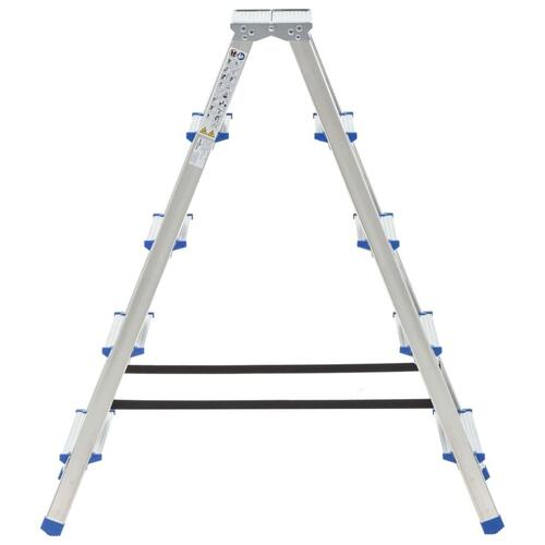 Dobbeltsidet trappestige 5 trin 113 cm aluminium
