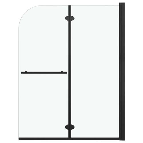 Foldbar brusekabine 2 paneler ESG 95x140 cm sort