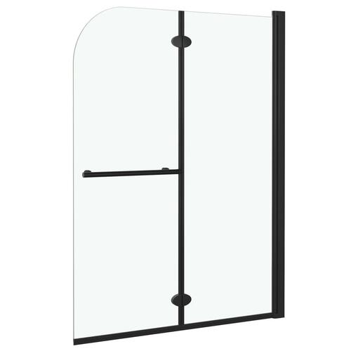 Foldbar brusekabine 2 paneler ESG 95x140 cm sort