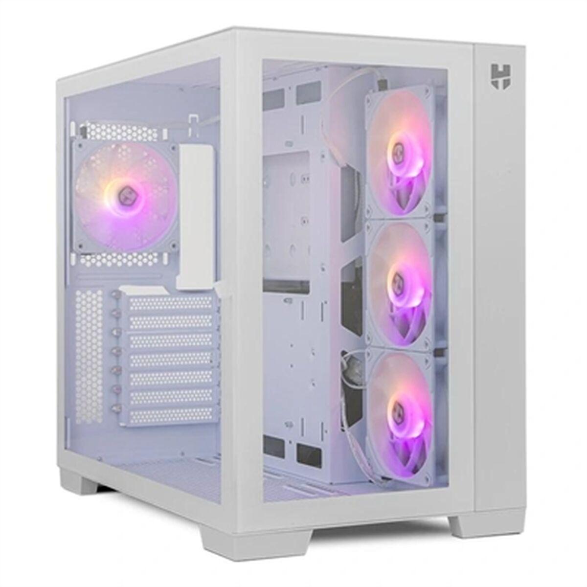 Atx Semi Tårn Kasse Nox Nxhummerastrawh Hvid Ventilator X 4