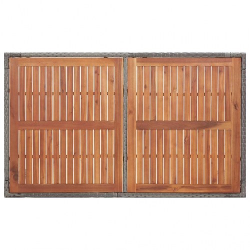 Havebord 150x90x75 cm polyrattan og massivt akacietræ grå