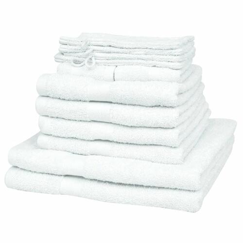 Håndklædesæt i 12 dele bomuld 500 gsm hvid