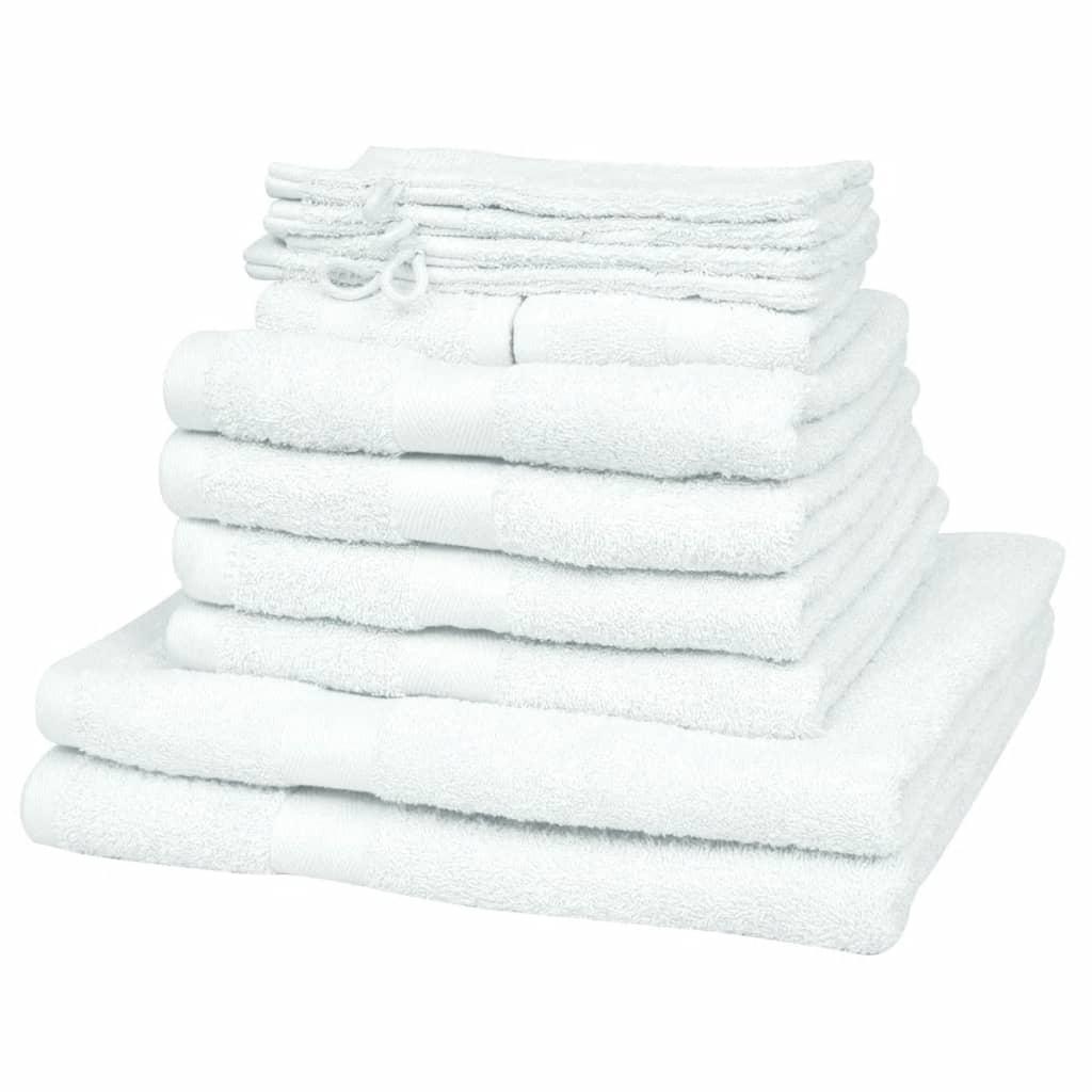 Håndklædesæt i 12 dele bomuld 500 gsm hvid