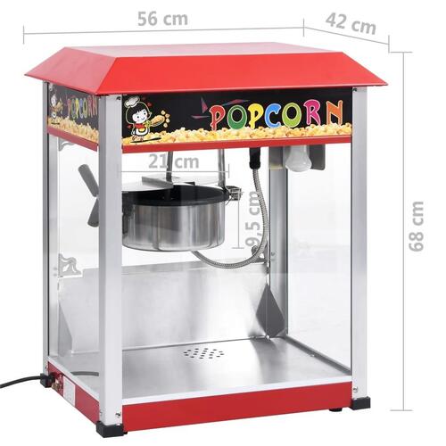 Popcornmaskine med teflongryde 1400 W