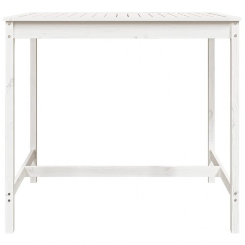 Havebord i massivt fyrretræ - hvid, 121 × 82,5 × 110 cm