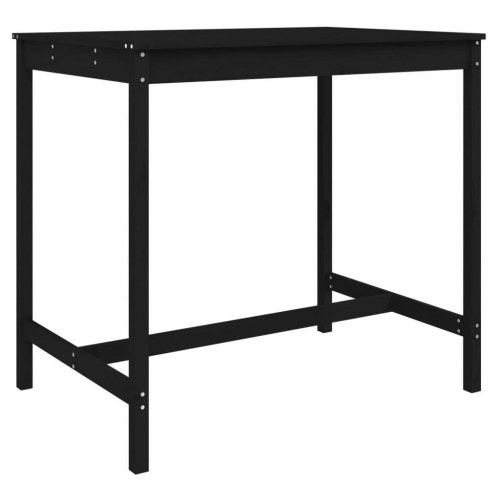Havebord 121x82,5x110 cm massivt fyrretræ sort