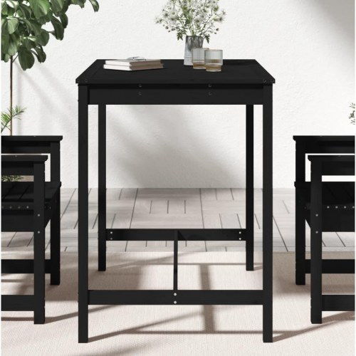 Havebord 121x82,5x110 cm massivt fyrretræ sort
