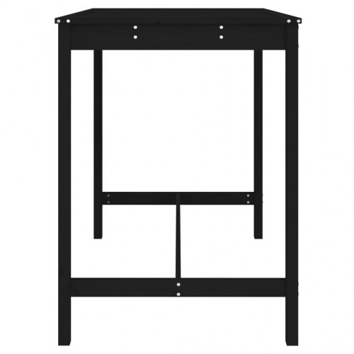 Havebord 121x82,5x110 cm massivt fyrretræ sort