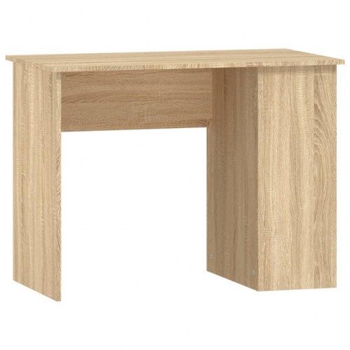 Skrivebord 100×55×75 cm i konstrueret træ - sonoma-eg, med hylder