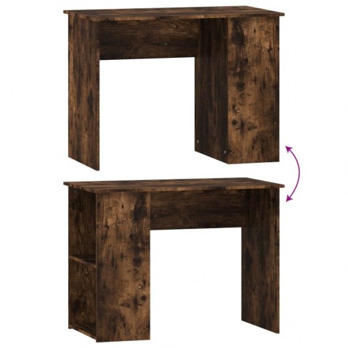 Skrivebord med hylder 100 × 55 × 75 cm - røget egetræsfarve