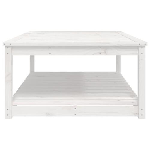 Havebord 121x82,5x45 cm massivt fyrretræ hvid