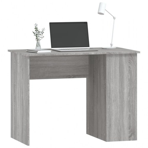 Skrivebord 100×55×75 cm - konstrueret træ i grå sonoma-eg med hylder