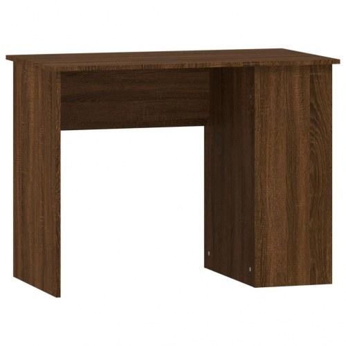 Skrivebord med hylder 100×55×75 cm - brun egetræsfarve
