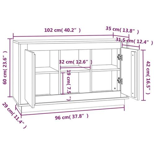 Skænk 102x35x60 cm konstrueret træ sonoma-eg
