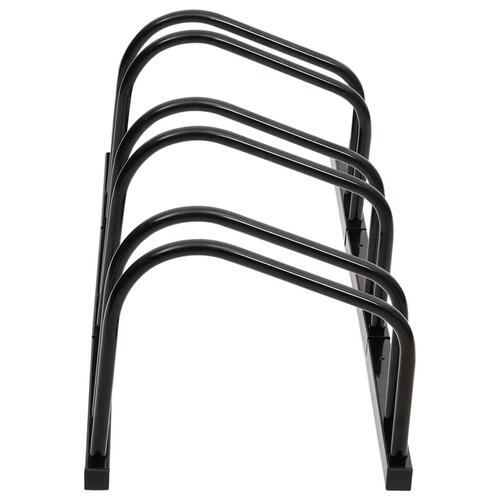 Cykelstativ til 3 cykler stål sort