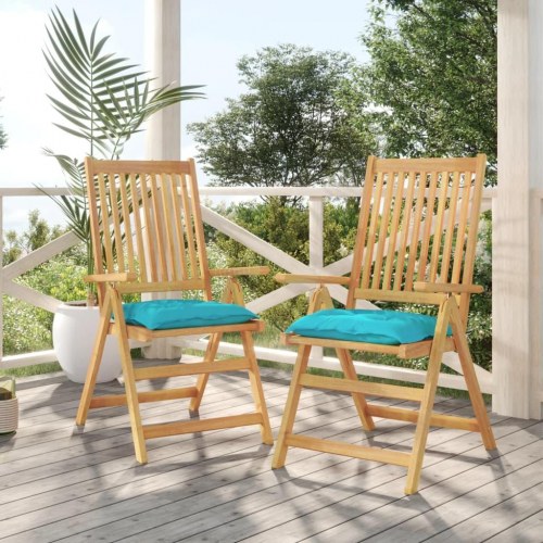 Stolehynder 2 stk. - 50×50×7 cm i oxfordstof, turkis
