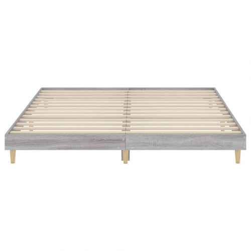 Sengestel 200x200 cm i konstrueret træ - grå sonoma-eg