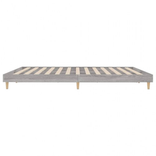 Sengestel 200x200 cm i konstrueret træ - grå sonoma-eg