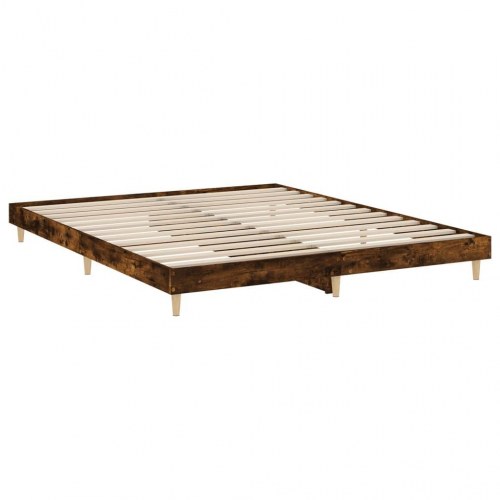 Sengeramme 200 x 200 cm i konstrueret træ - røget eg