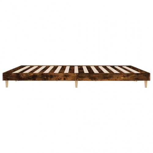 Sengeramme 200 x 200 cm i konstrueret træ - røget eg