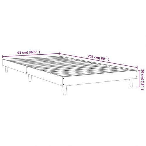 Sengeramme 90x200 cm konstrueret træ sort