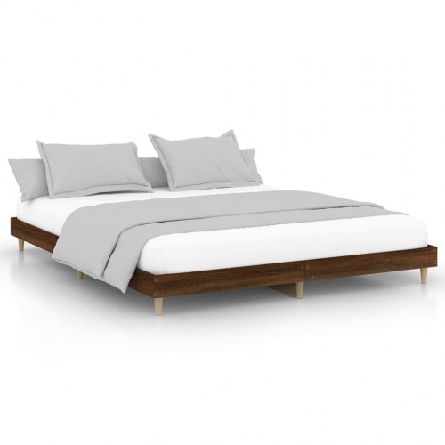 Sengeramme 200x200 cm i konstrueret træ - brun eg