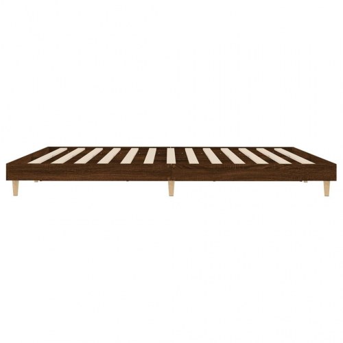 Sengeramme 200x200 cm i konstrueret træ - brun eg