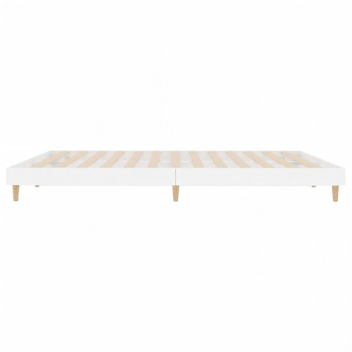 Sengestel 200 x 200 cm i konstrueret træ - hvid højglans