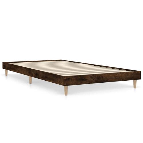 Sengeramme 90x200 cm uden madras konstrueret træ røget eg