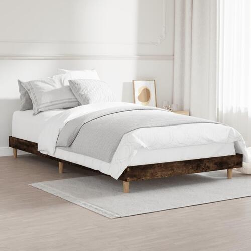 Sengeramme 90x200 cm uden madras konstrueret træ røget eg