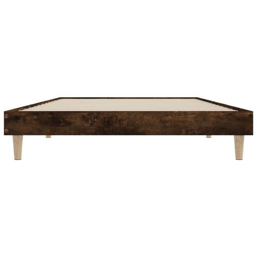 Sengeramme 90x200 cm uden madras konstrueret træ røget eg