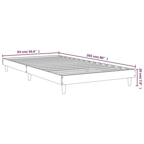 Sengeramme 90x200 cm uden madras konstrueret træ røget eg