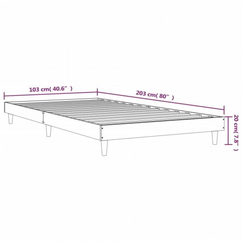 Sengeramme 100x200 cm i brunt egetræslook - konstrueret træ
