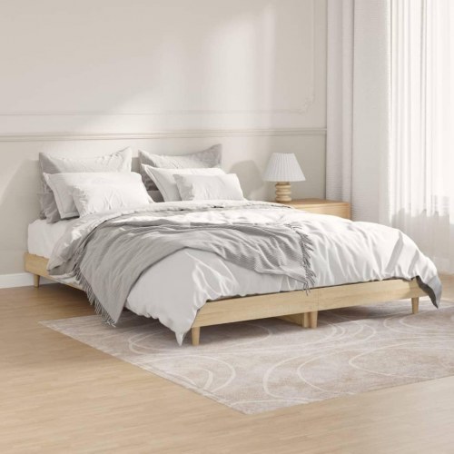 Sengeramme 140x190 cm uden madras konstrueret træ sonoma-eg