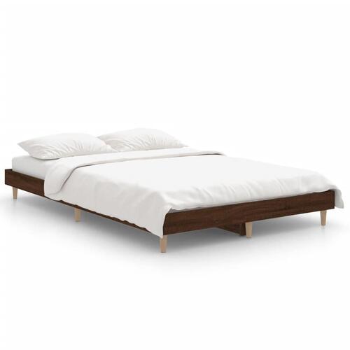 Sengeramme 120x190 cm uden madras konstrueret træ brunt eg