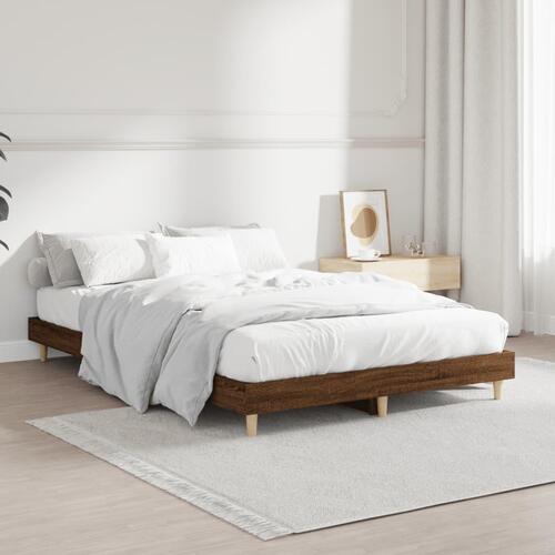 Sengeramme 120x190 cm uden madras konstrueret træ brunt eg