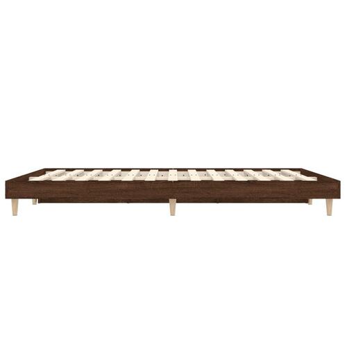 Sengeramme 120x190 cm uden madras konstrueret træ brunt eg