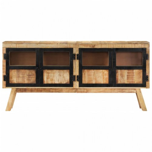 Skænk 160x30x76 cm massivt mangotræ brun og sort