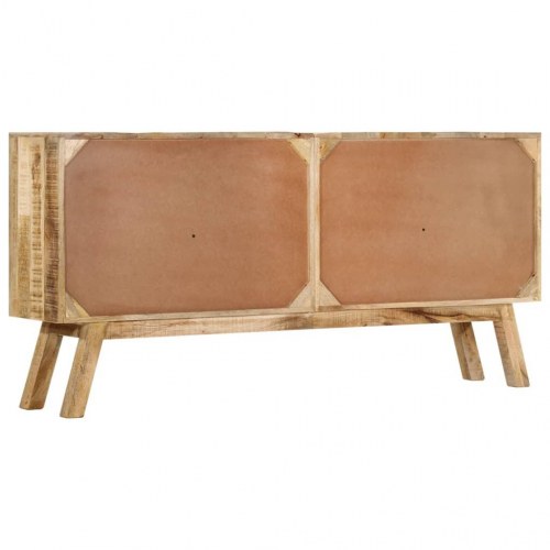 Skænk 160x30x76 cm massivt mangotræ brun og sort
