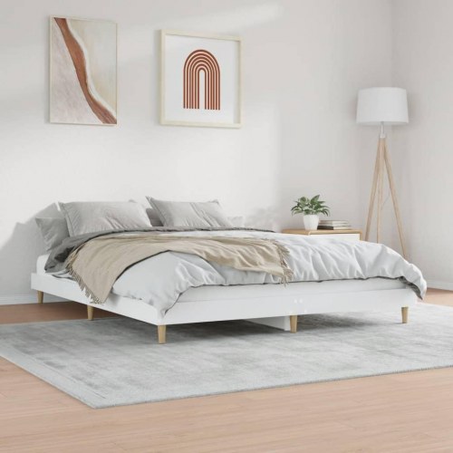 Sengestel 150x200 cm konstrueret træ hvid