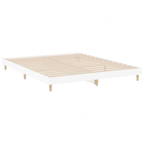Sengestel 150x200 cm konstrueret træ hvid
