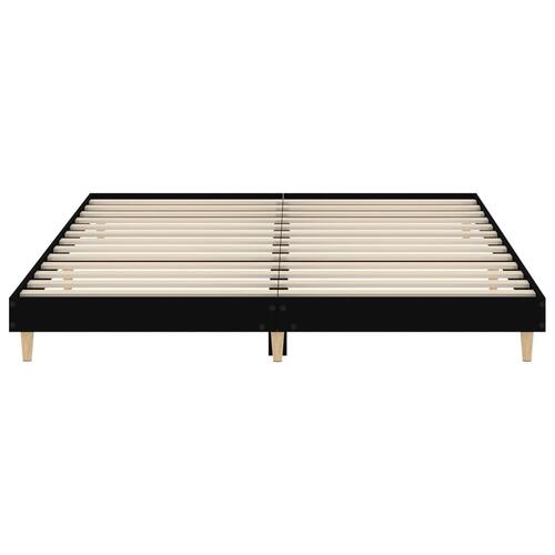 Sengestel 150x200 cm konstrueret træ sort