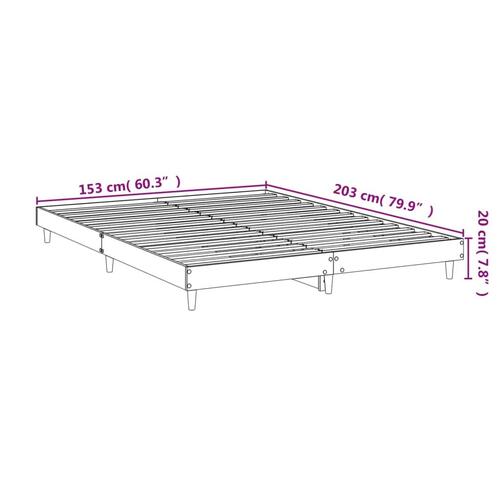 Sengestel 150x200 cm konstrueret træ sort