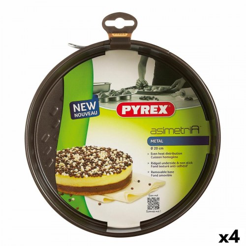 Pyrex Asimetria bageform, rund metal, 20 cm - 4 stk.