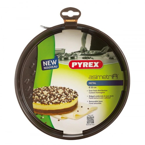Pyrex Asimetria bageform, rund metal, 20 cm - 4 stk.